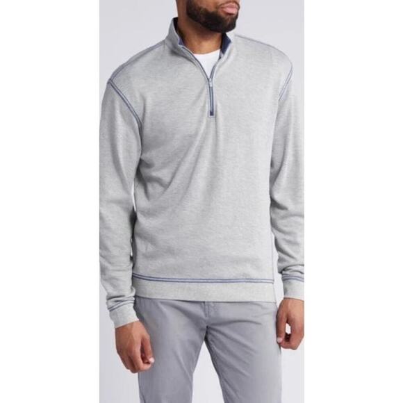 NWT Johnnie-O Sz small s Men’s Hanks 1/4 Zip light Gray Pullover Sweatshirt - Picture 1 of 4